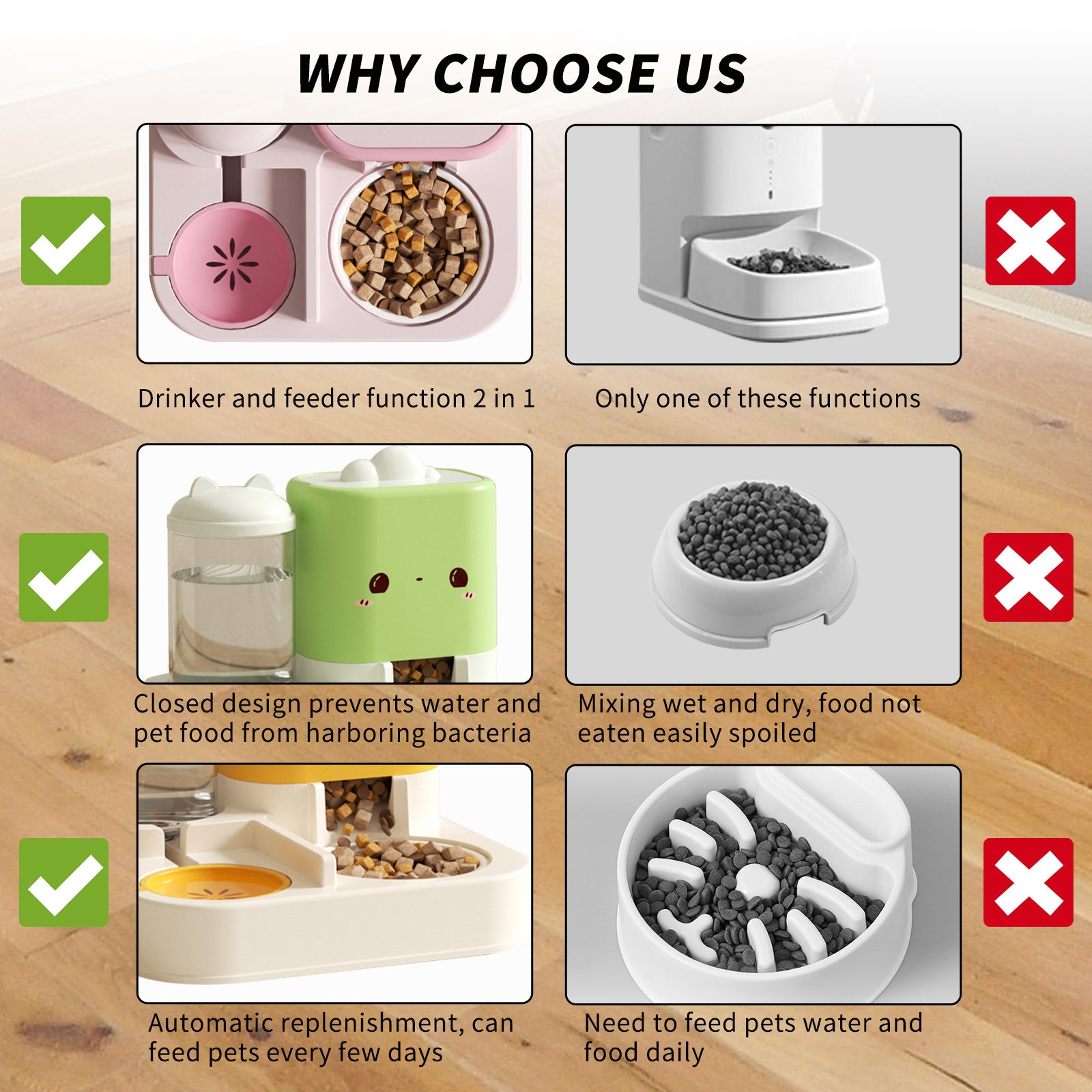 Cat Feeder. Water. Dry food