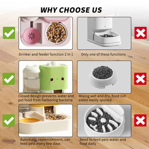 Cat Feeder. Water. Dry food