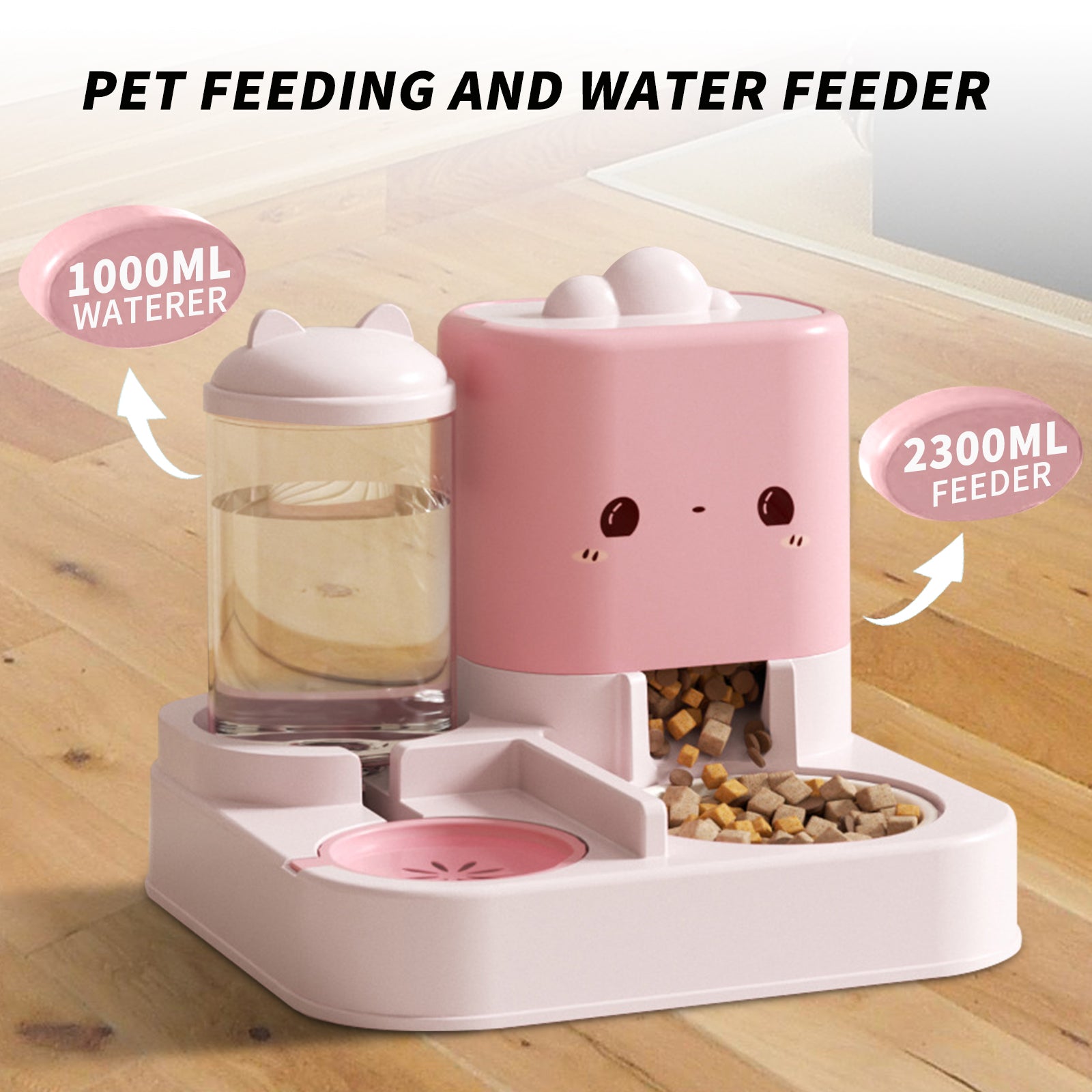 Cat Feeder. Water. Dry food
