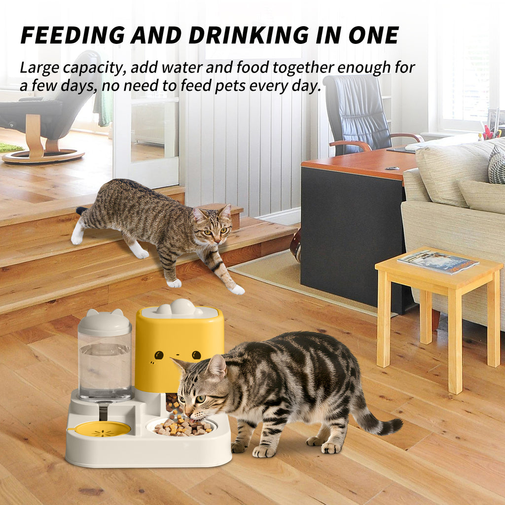 Cat Feeder. Water. Dry food